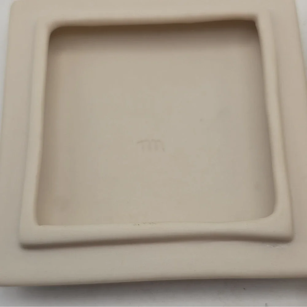 Square Ceramic Lidded Trinket Box Blossom Branch & Bird Design